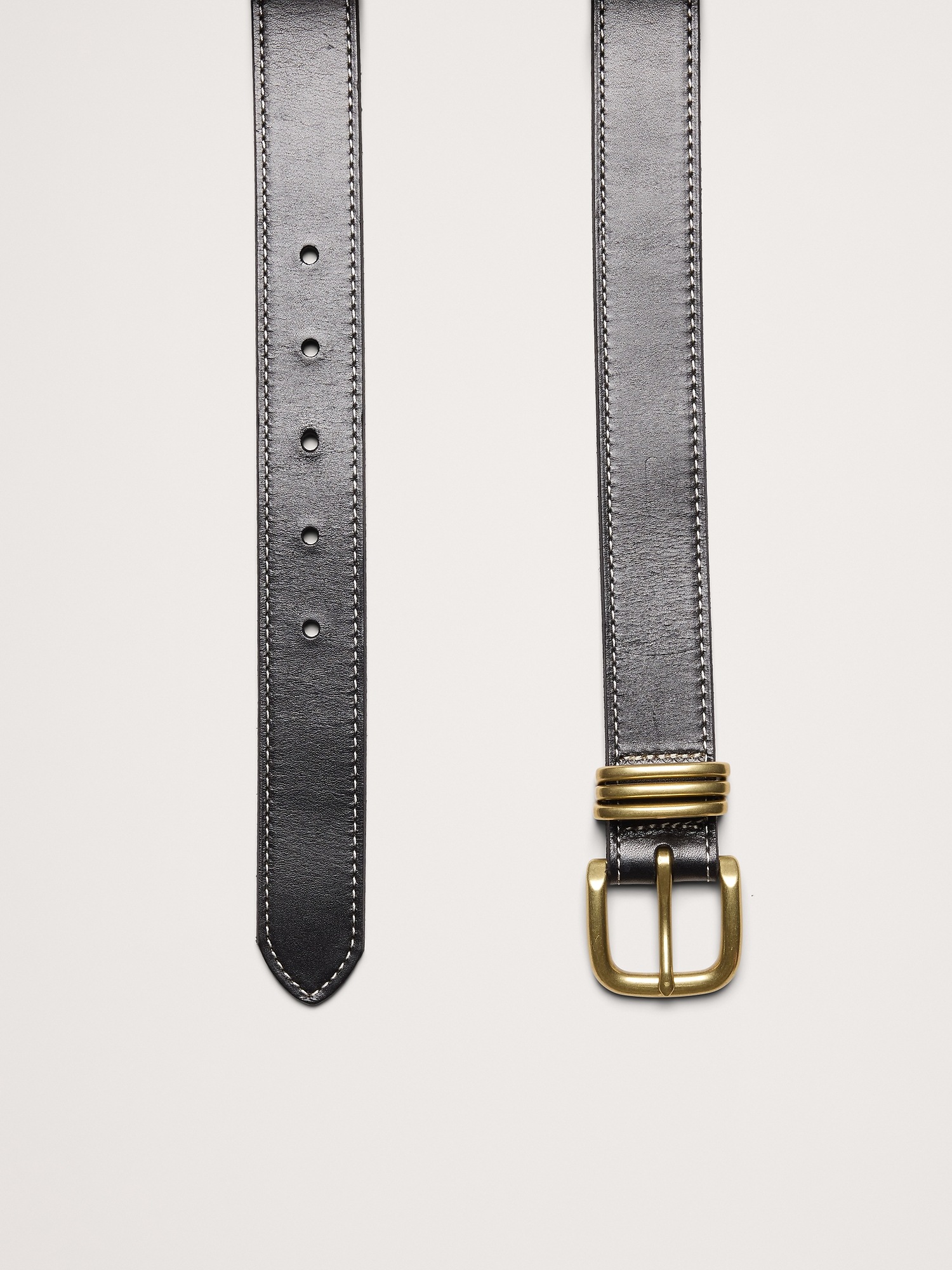 Женский ремень Banana Republic Western Leather Belt with Contrast Stitching, цвет: Чёрный — фото 3