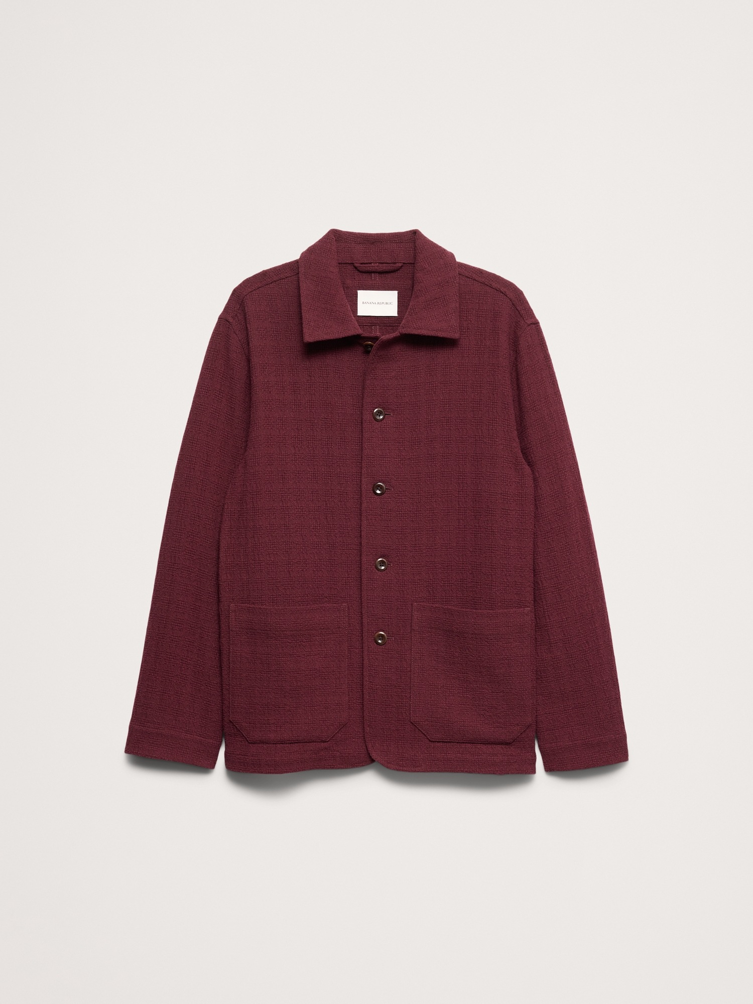 Мужская куртка Banana Republic Basketweave Shirt Jacket, цвет: Бордовый — фото 4
