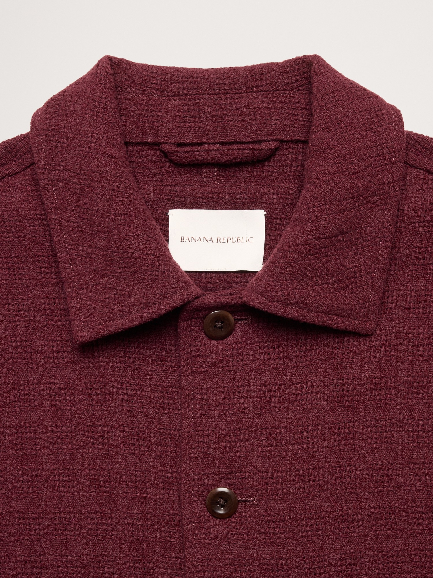Мужская куртка Banana Republic Basketweave Shirt Jacket, цвет: Бордовый — фото 6