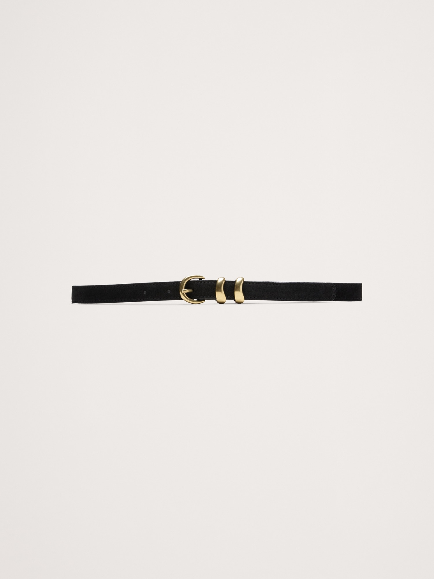 Женский ремень Banana Republic Sculptural Detail Suede Belt, цвет: Чёрный