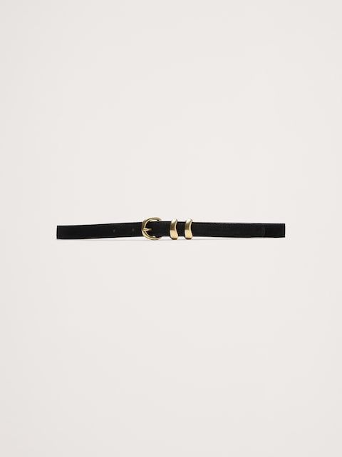 Sculptural Detail Suede Belt