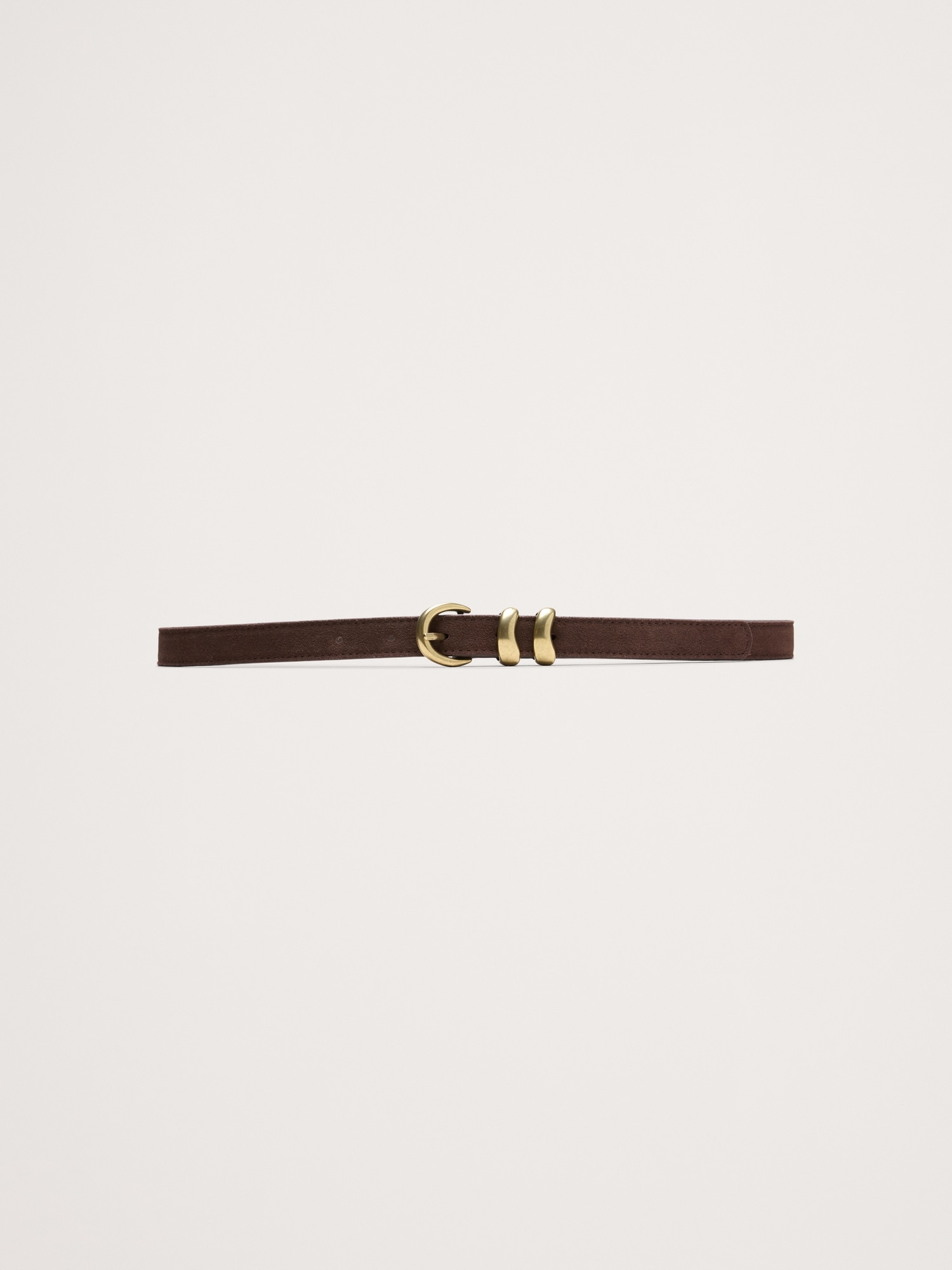 Sculptural Detail Suede Belt
