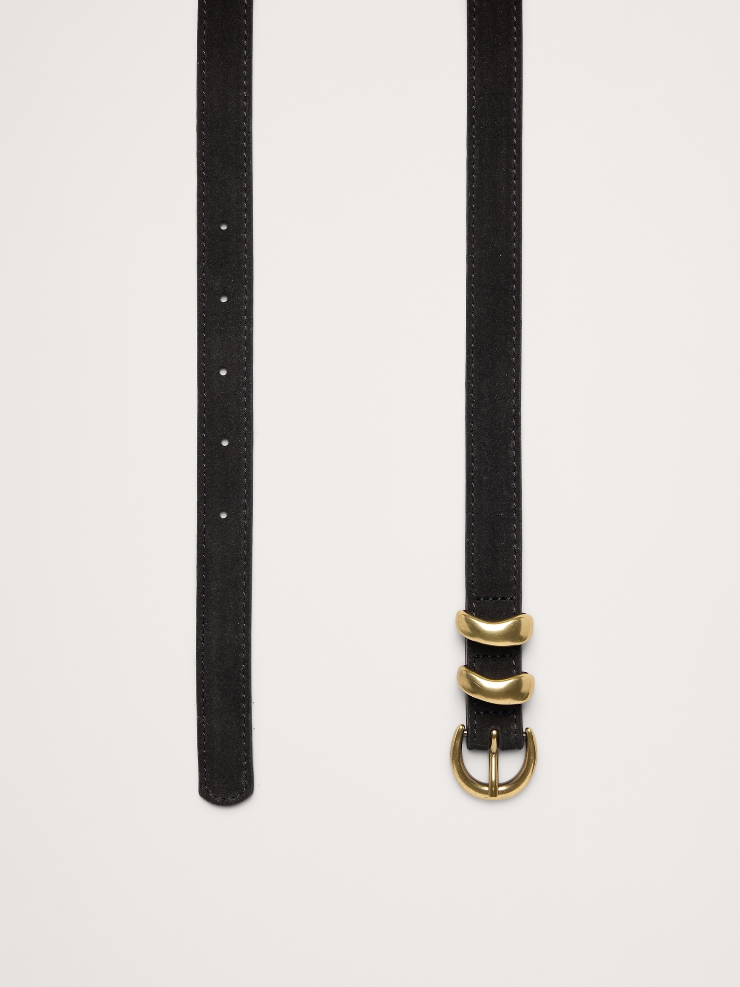 Женский ремень Banana Republic Sculptural Detail Suede Belt, цвет: Чёрный — фото 3