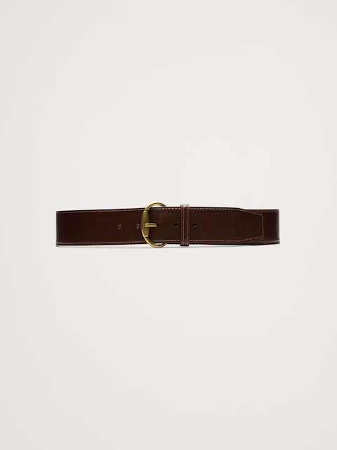 Leather Square-Tail Belt