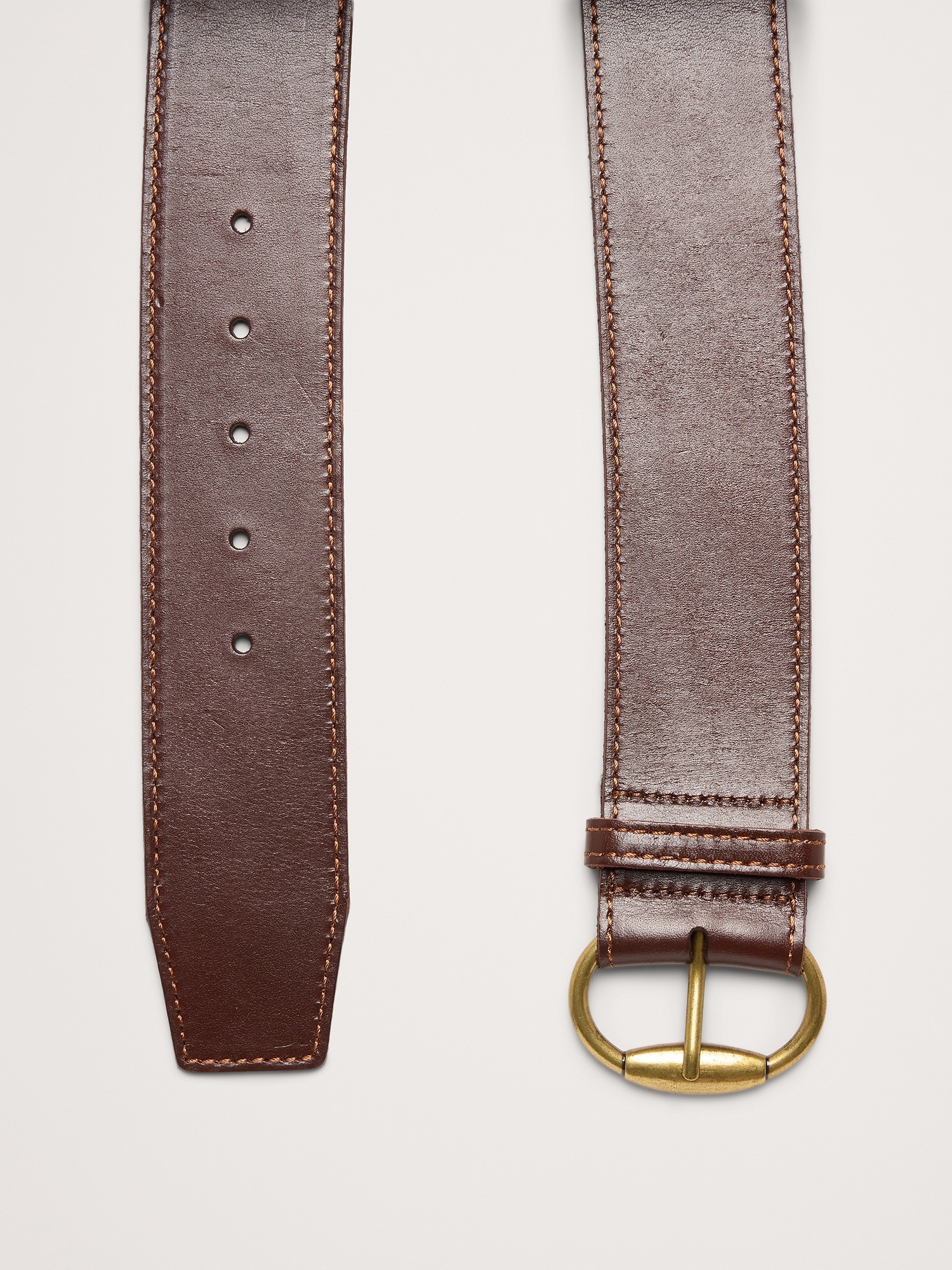 Женский ремень Banana Republic Leather Square-Tail Belt, цвет: Тёмный коричневый — фото 3