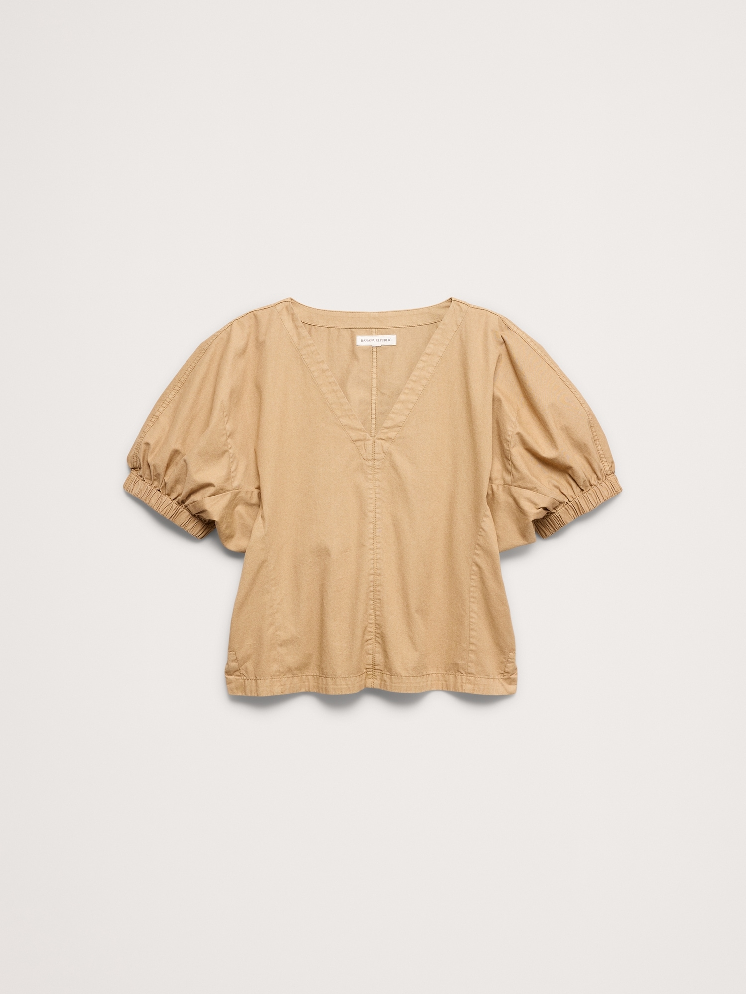 Image number 7 showing, Cotton Twill Puff-Sleeve Top