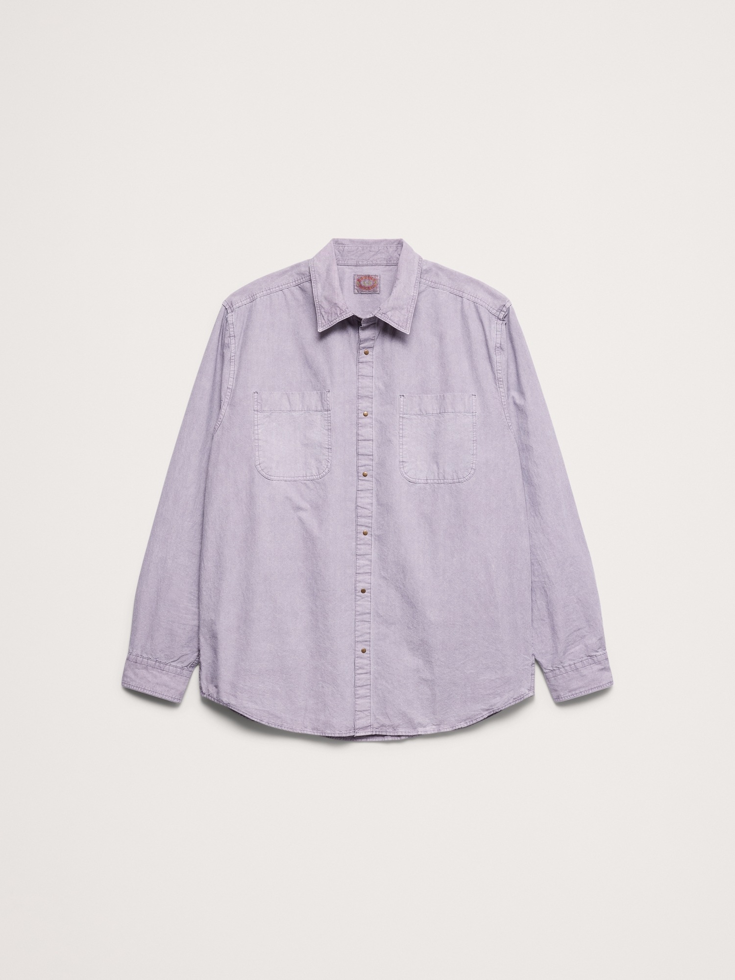 Мужская рубашка Banana Republic Archive Reissue Relaxed-Fit Cotton Poplin, цвет: Светлый фиолетовый — фото 4