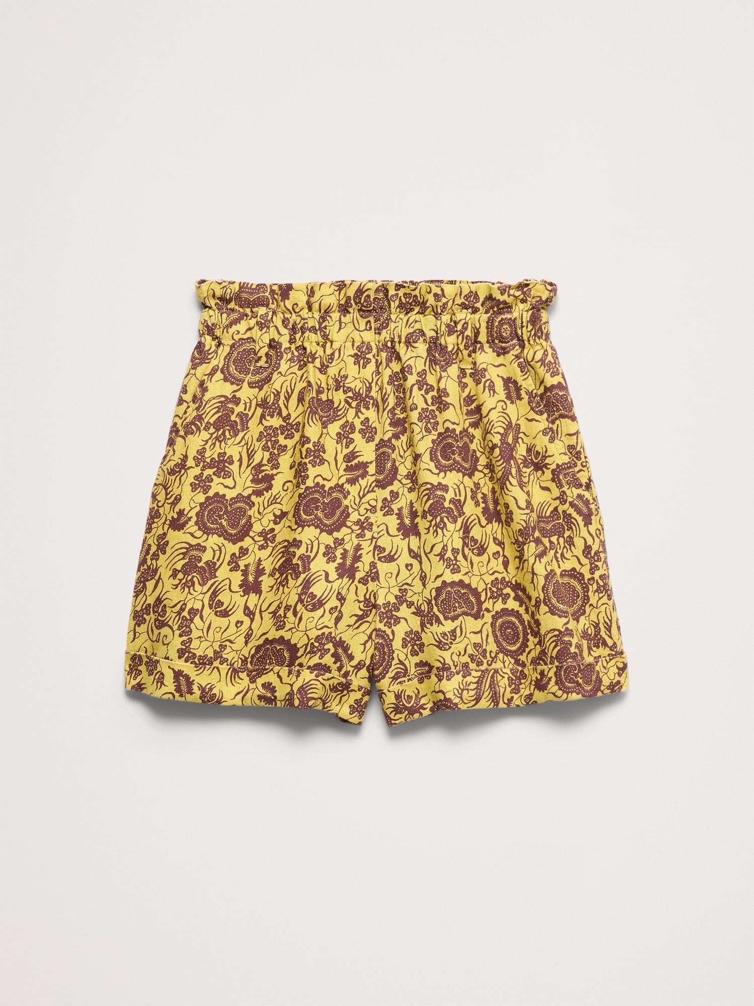 Image number 4 showing, 3.5" Paperbag-Waist Pull-On Linen Short