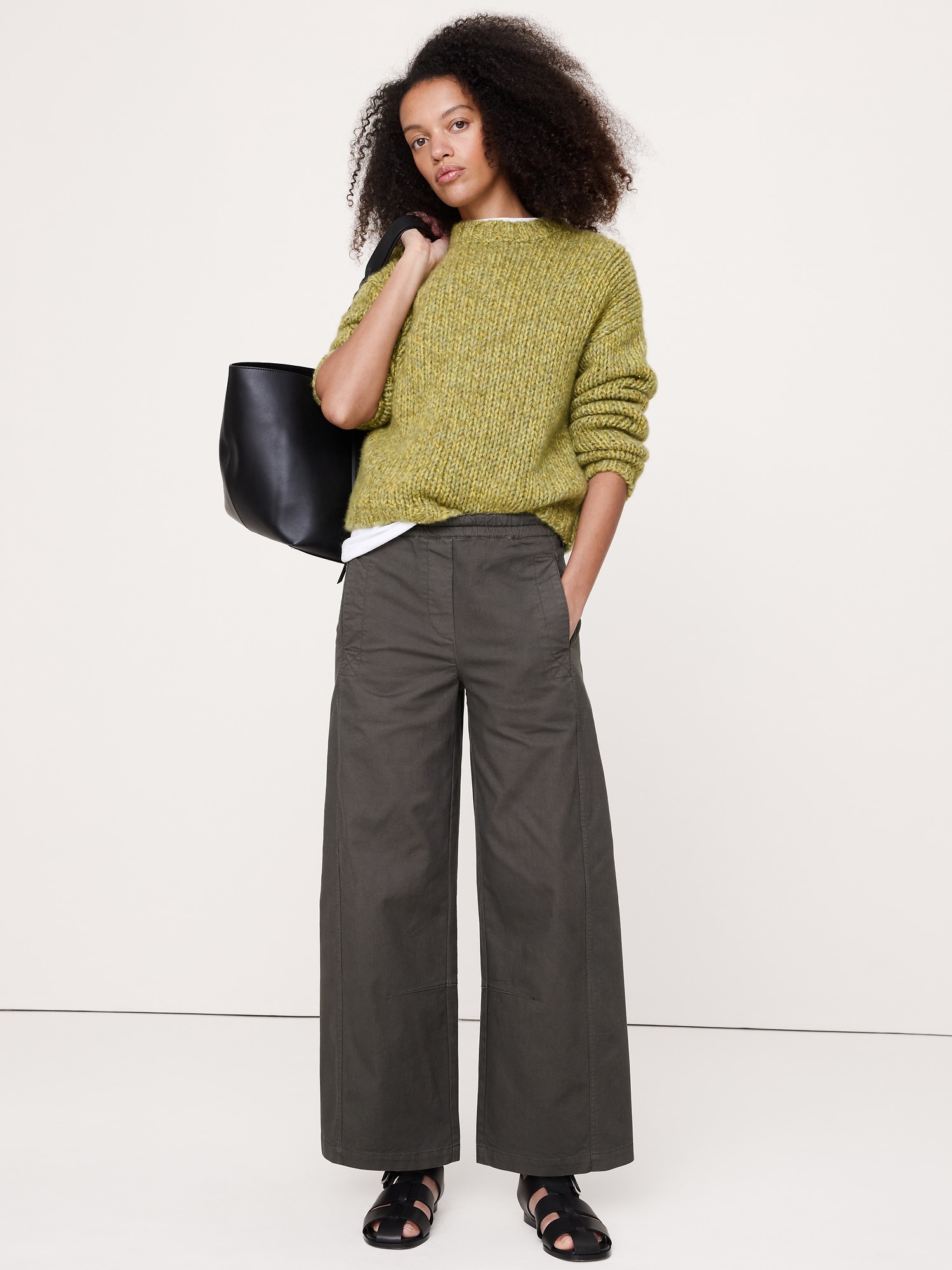 Image number 1 showing, Mid-Rise Relaxed Painter Pull-On Pant