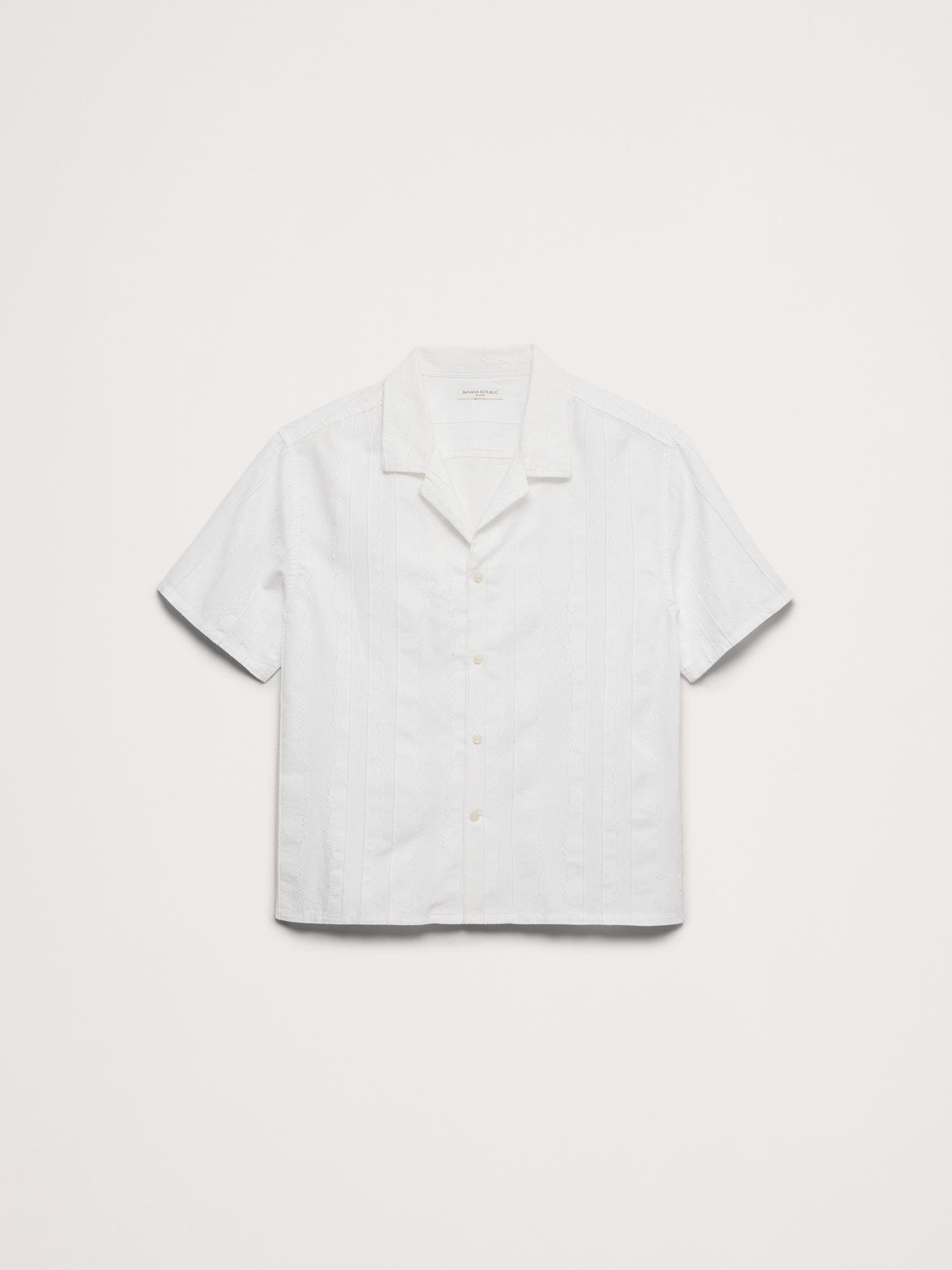 Image number 4 showing, Relaxed-Fit Cotton-Linen Jacquard Resort Shirt