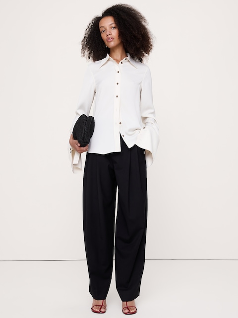 Relaxed Crepe Shirt - Alabaster Off