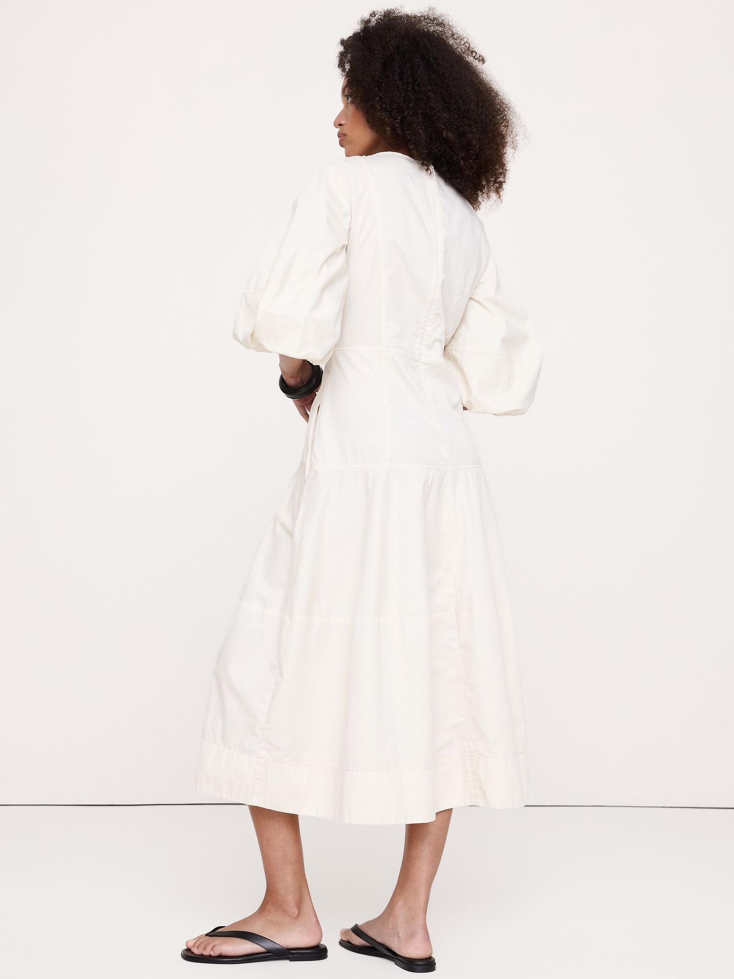 Image number 7 showing, Cotton Twill Barrel Midi Dress