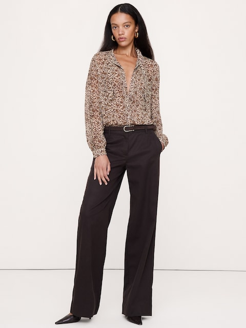 Georgette Tie-Neck Blouse