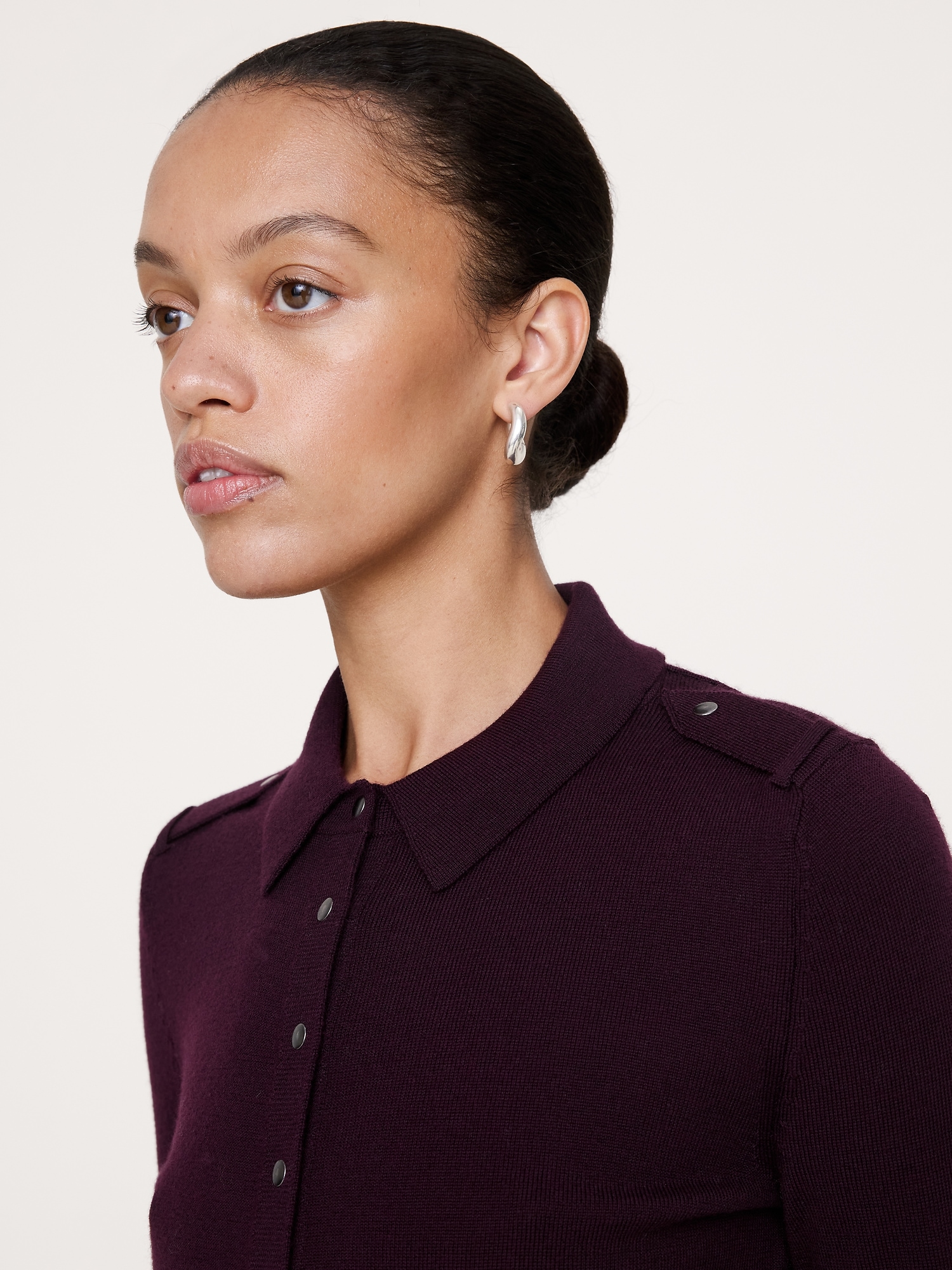 Merino Polo Cardigan Shirt - thumbnail 3