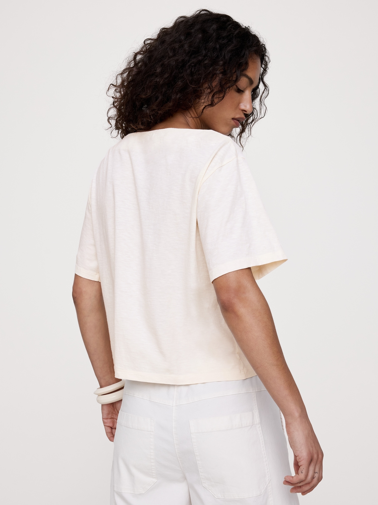 Image number 2 showing, Cotton Slub Boat-Neck T-Shirt