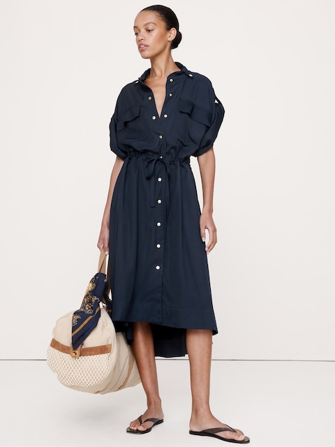 Viscose Midi Shirt Dress