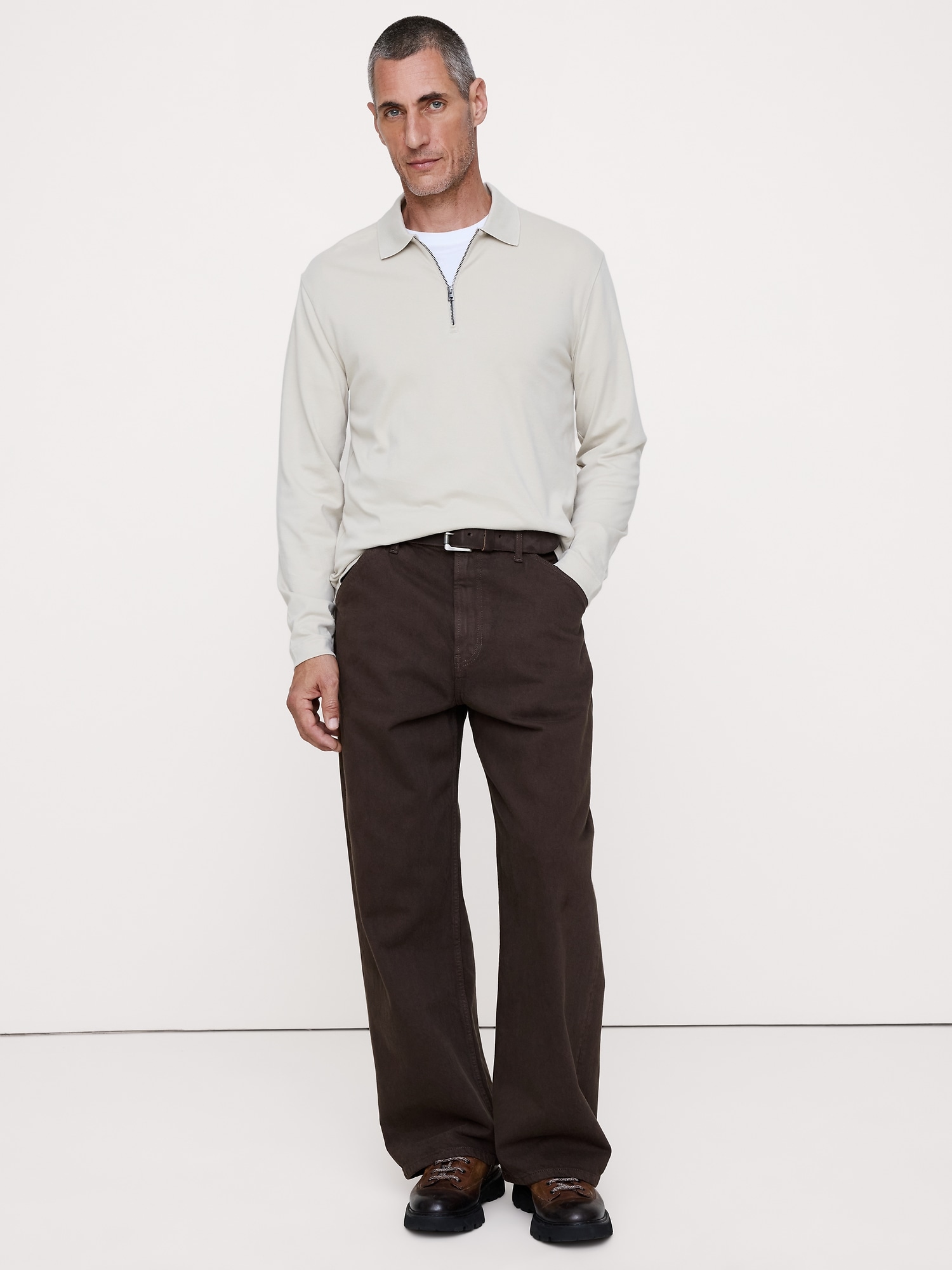 Luxury-Touch Quarter-Zip Polo - thumbnail 7