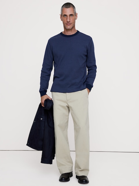 Ribbed Cotton Long-Sleeve T-Shirt