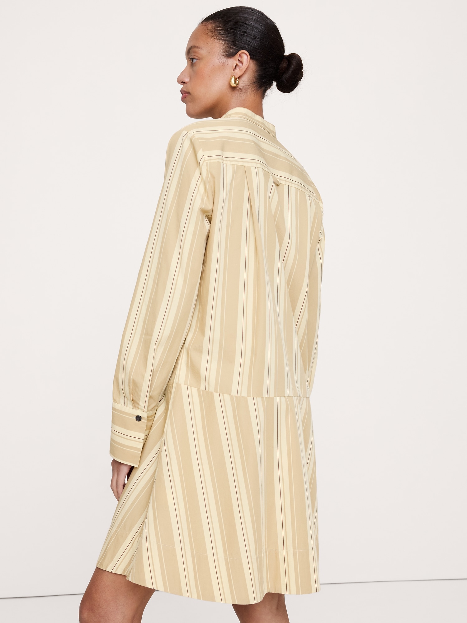 Cotton Trapeze Mini Shirt Dress - thumbnail 2