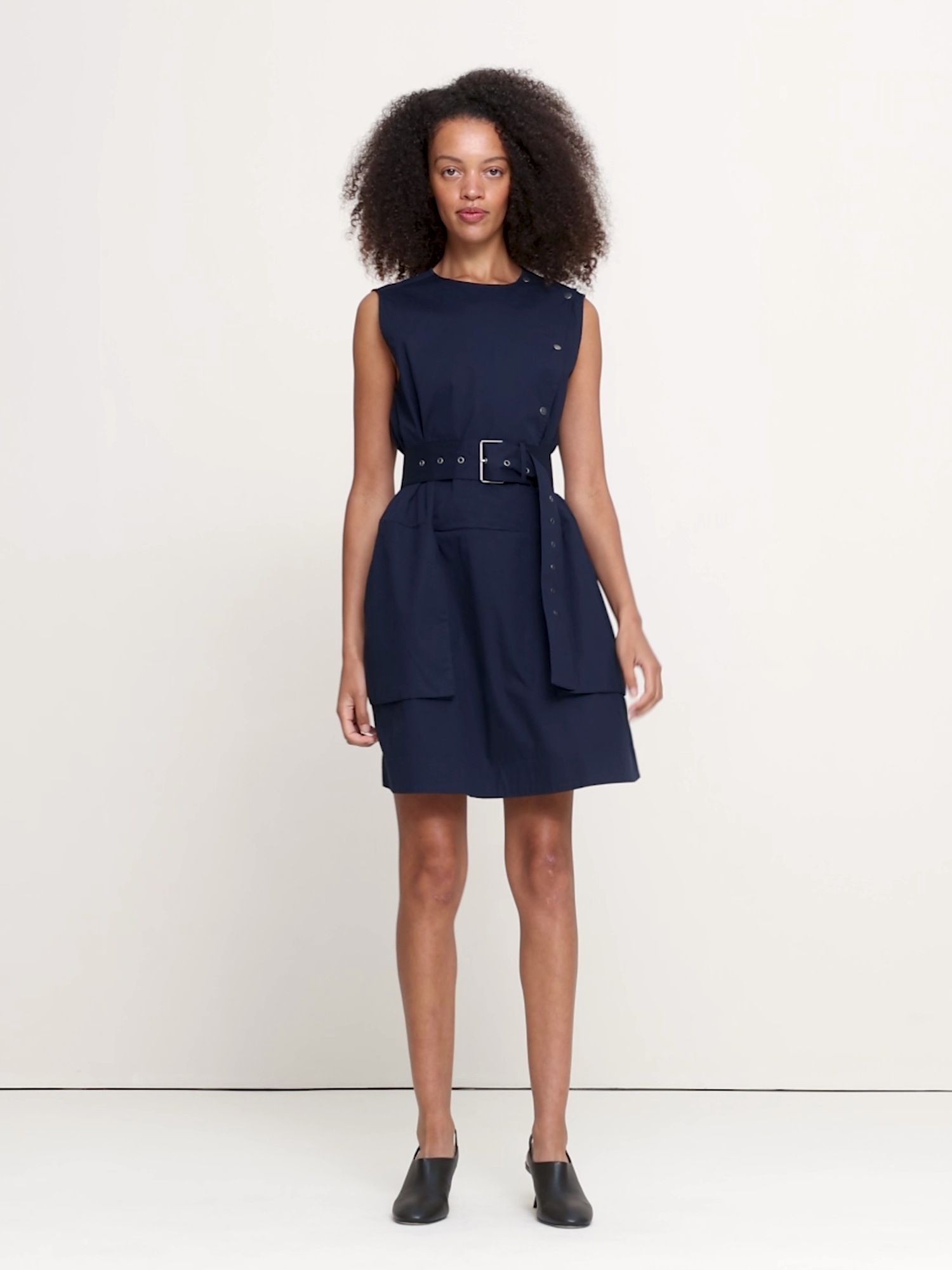 Женское платье Banana Republic Stretch-Cotton Utility Mini, цвет: Тёмно-синий — фото 5