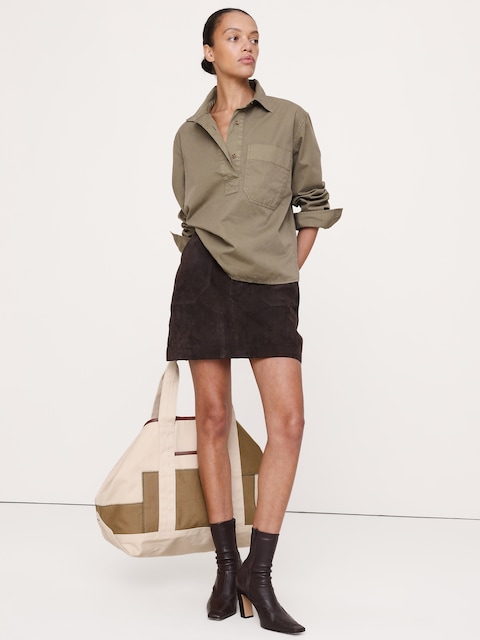 Relaxed Cotton-Twill Popover Shirt