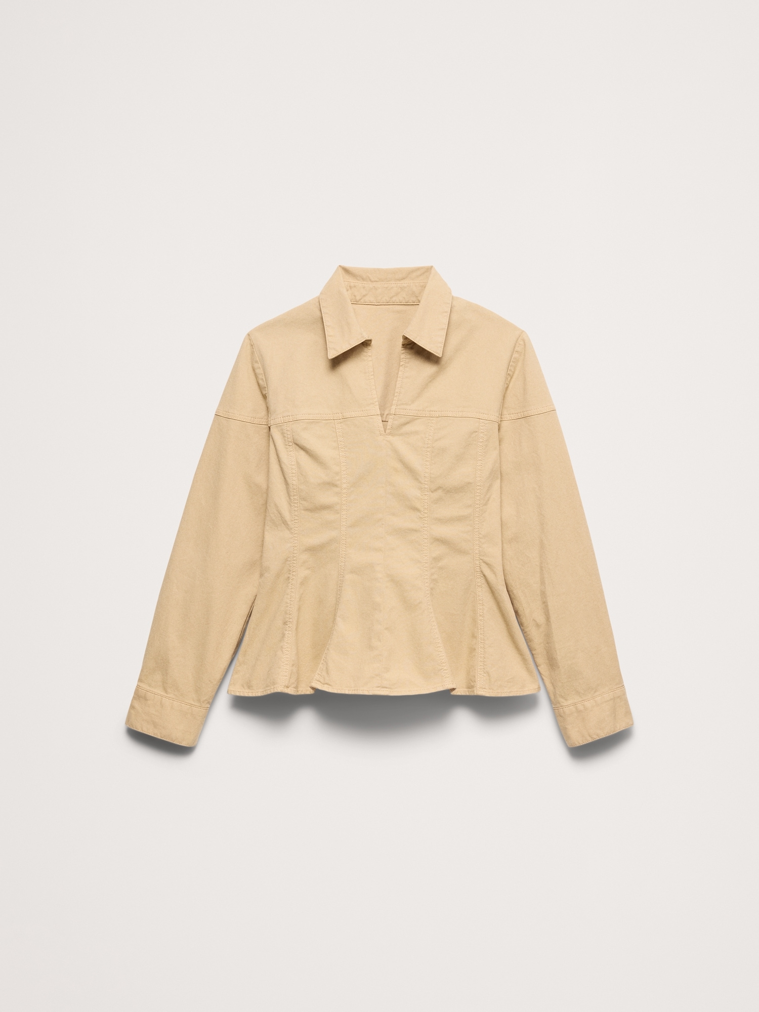 Image number 4 showing, Stretch-Cotton Pleated-Waist Top