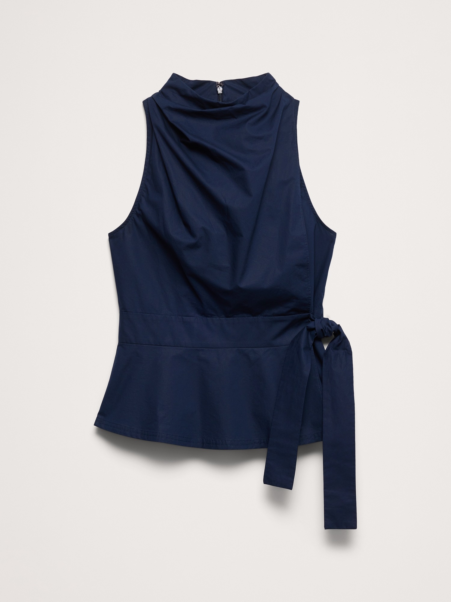 Женский топ Banana Republic Cotton Poplin Cowl-Neck Tank, цвет: Тёмно-синий — фото 4