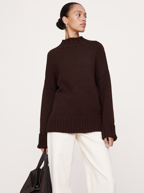 Oversized Chunky Cotton Tunic Sweater