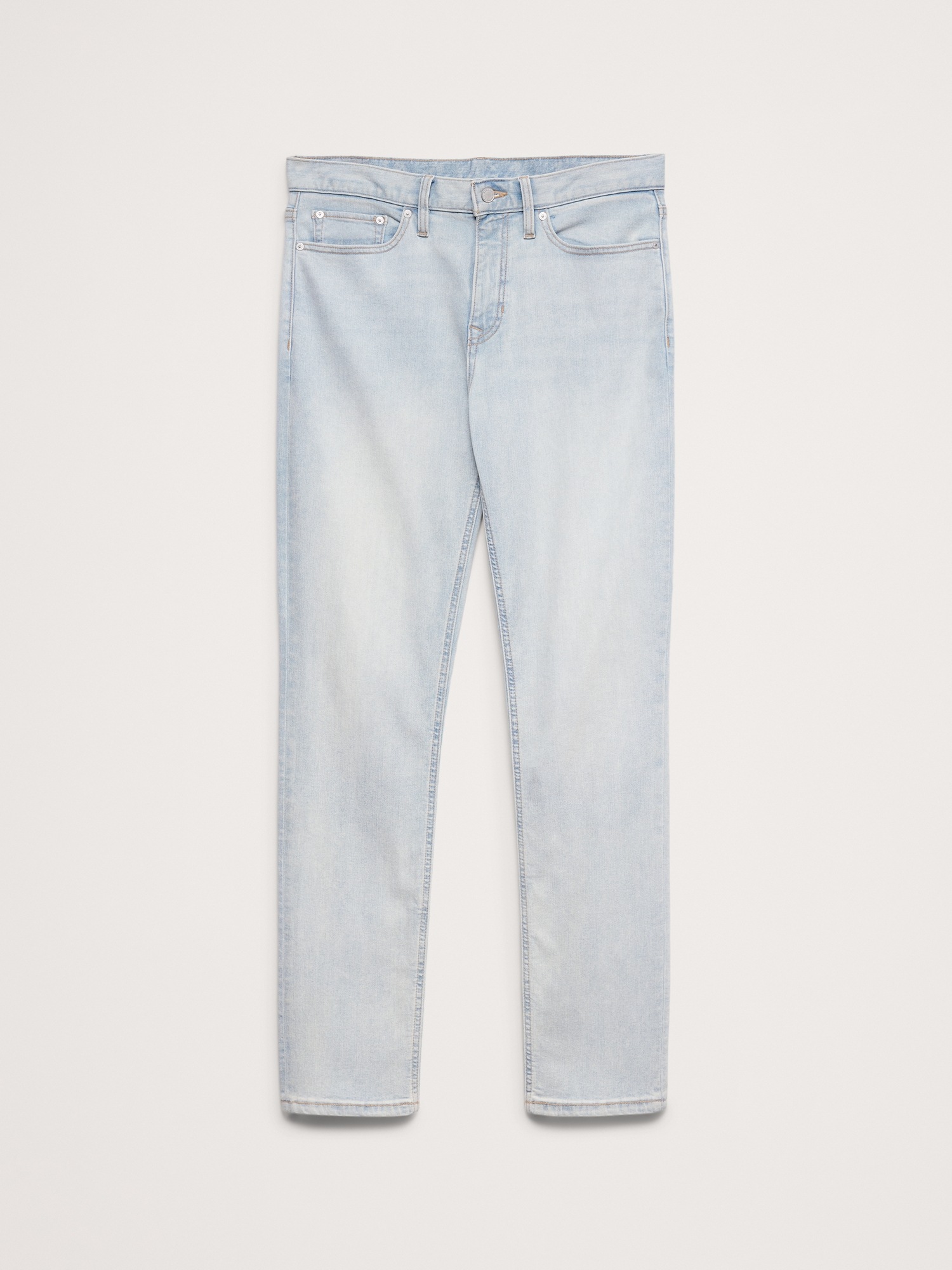 Мужские джинсы Banana Republic Straight Luxe Traveler Jean, цвет: Выбеленный синий — фото 5