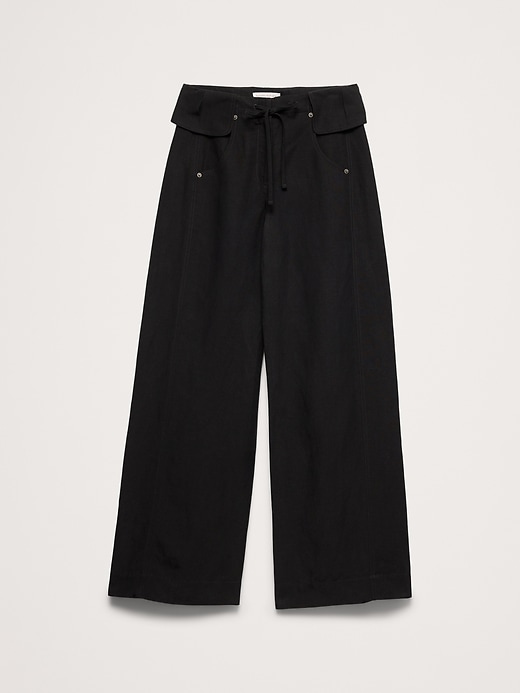 Wide-Leg TENCEL™-Linen Pant with Foldover Waistband | Banana Republic