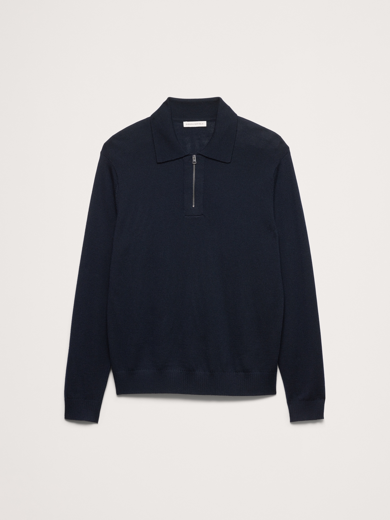 Merino Zip-Up Sweater Polo - thumbnail 6