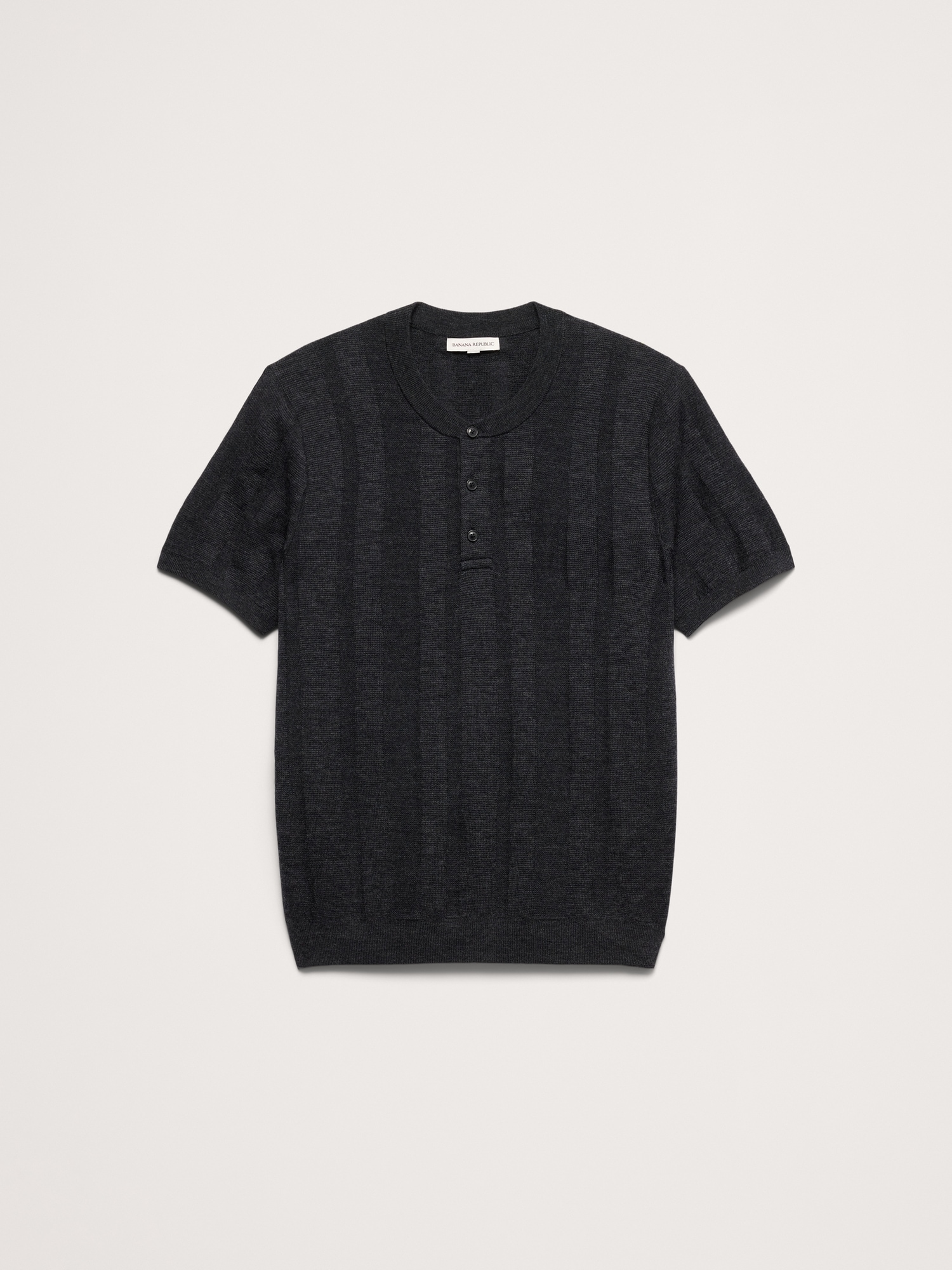 Image number 4 showing, Merino Short-Sleeve Henley Sweater