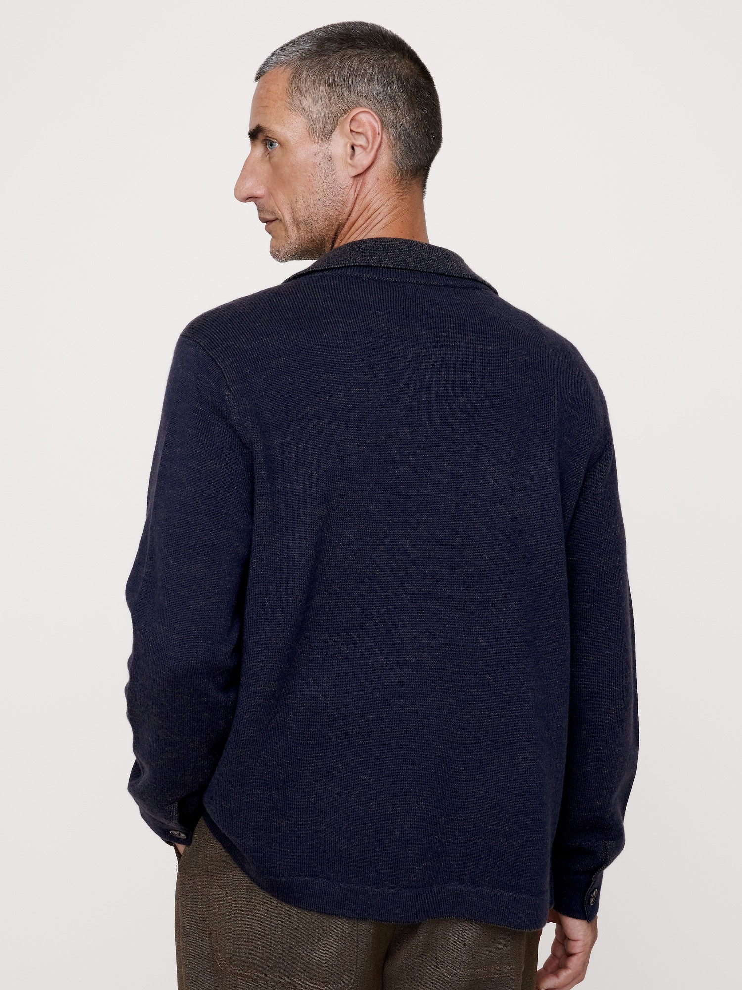 Мужской кардиган Banana Republic Merino Chore, цвет: Тёмно-синий — фото 2