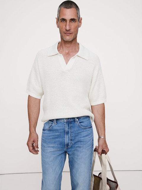 Cotton Zig-Zag Sweater Polo