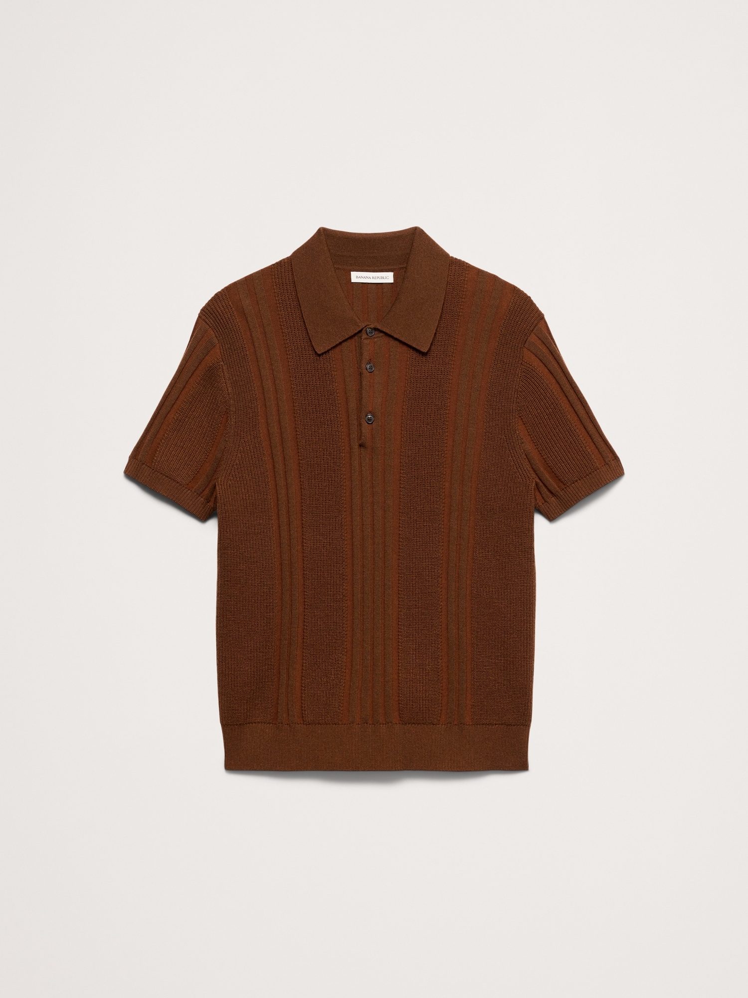 Image number 4 showing, Merino-Cotton Texture Stripe Sweater Polo