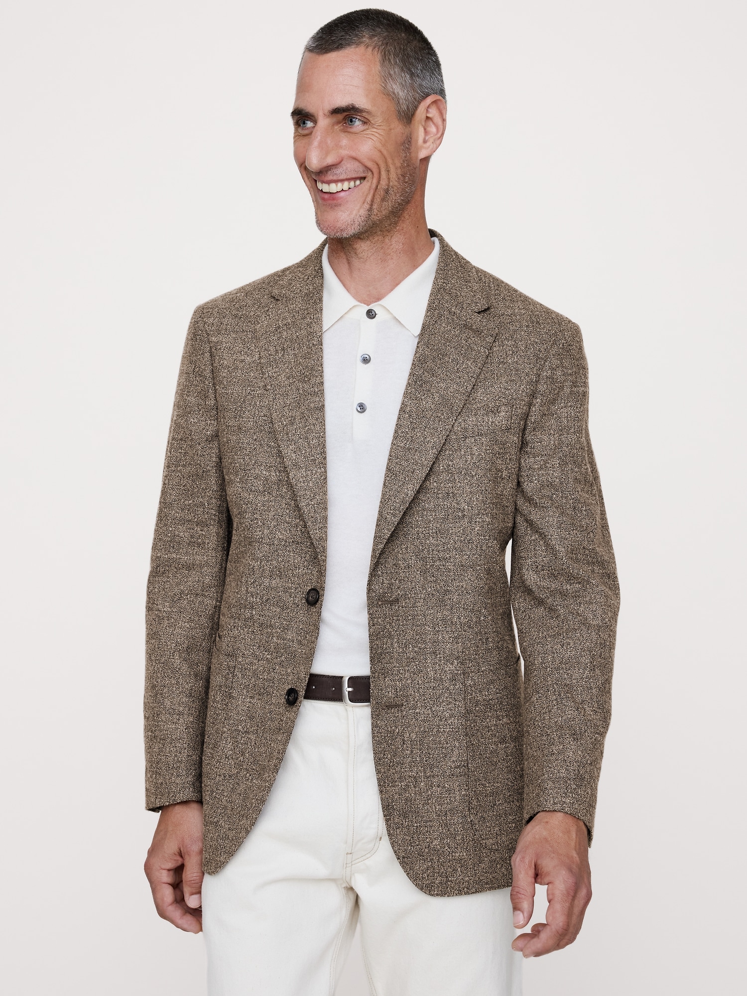 Tailored Slim Italian Flannel Suit Jacket