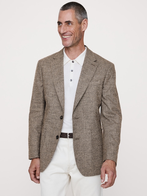 Tailored Slim Italian Flannel Suit Jacket