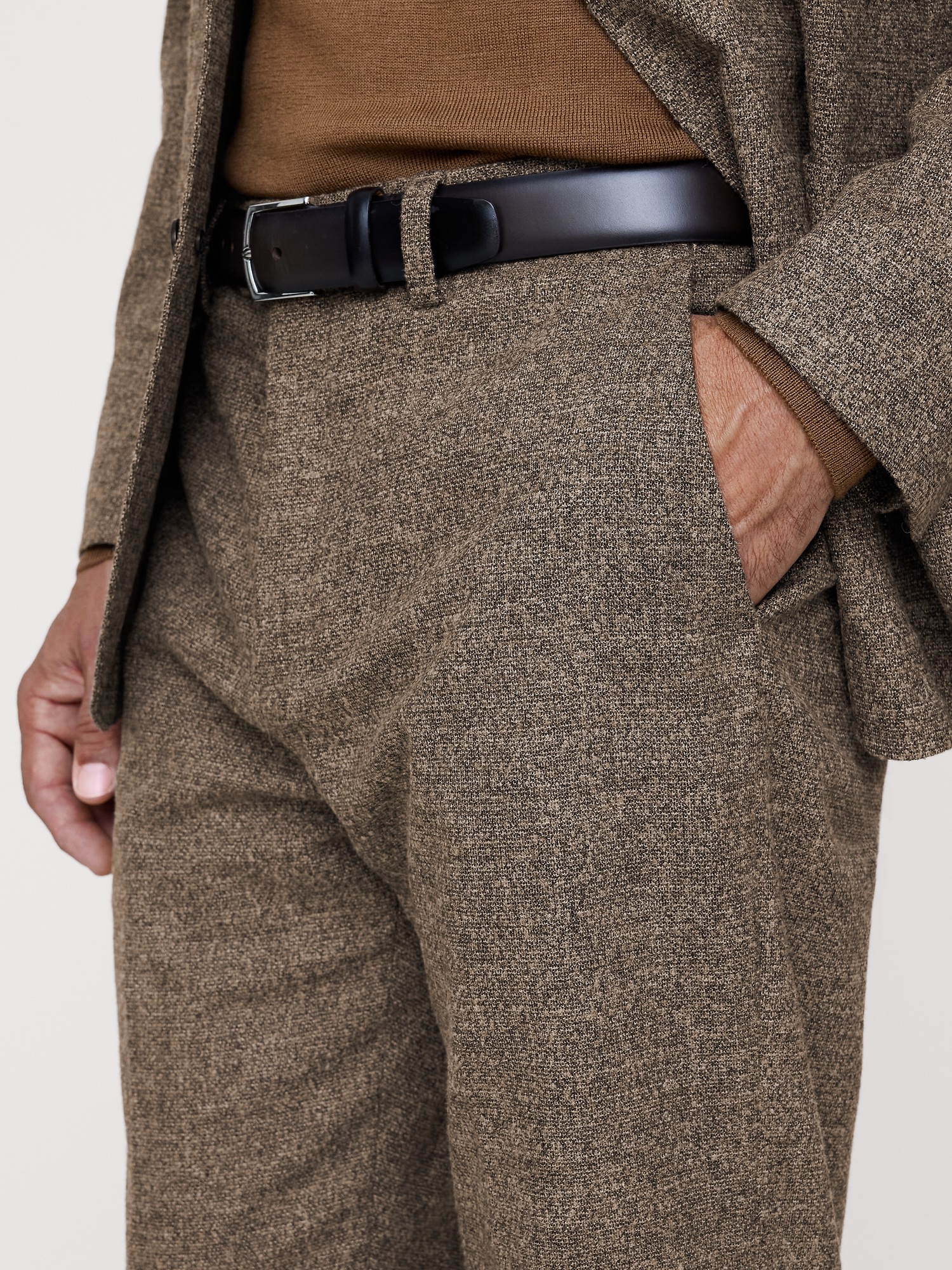 Мужские брюки Banana Republic Straight Flannel Suit Pant, цвет: Серо-коричневый — фото 3