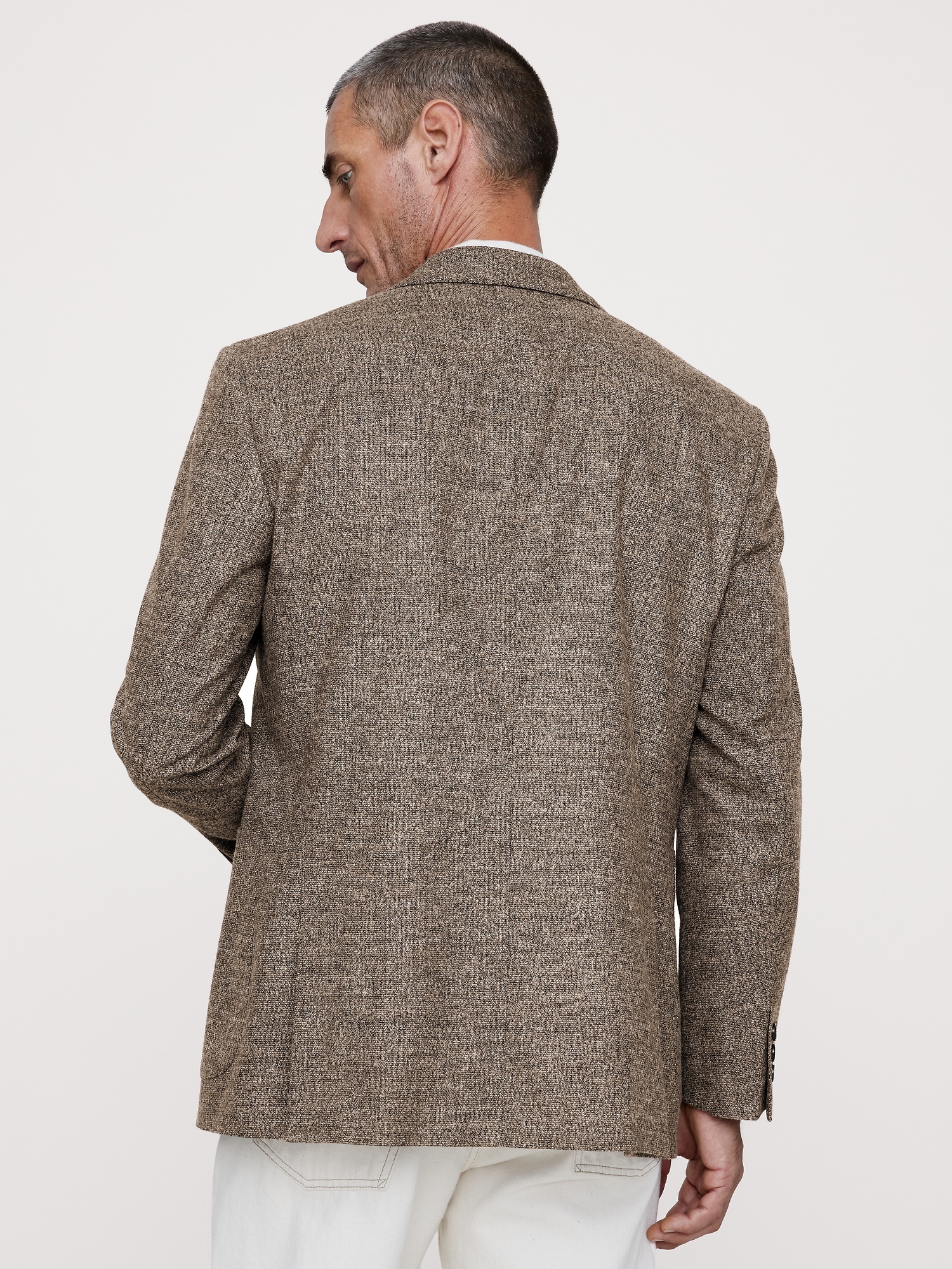 Tailored Slim Italian Flannel Suit Jacket
