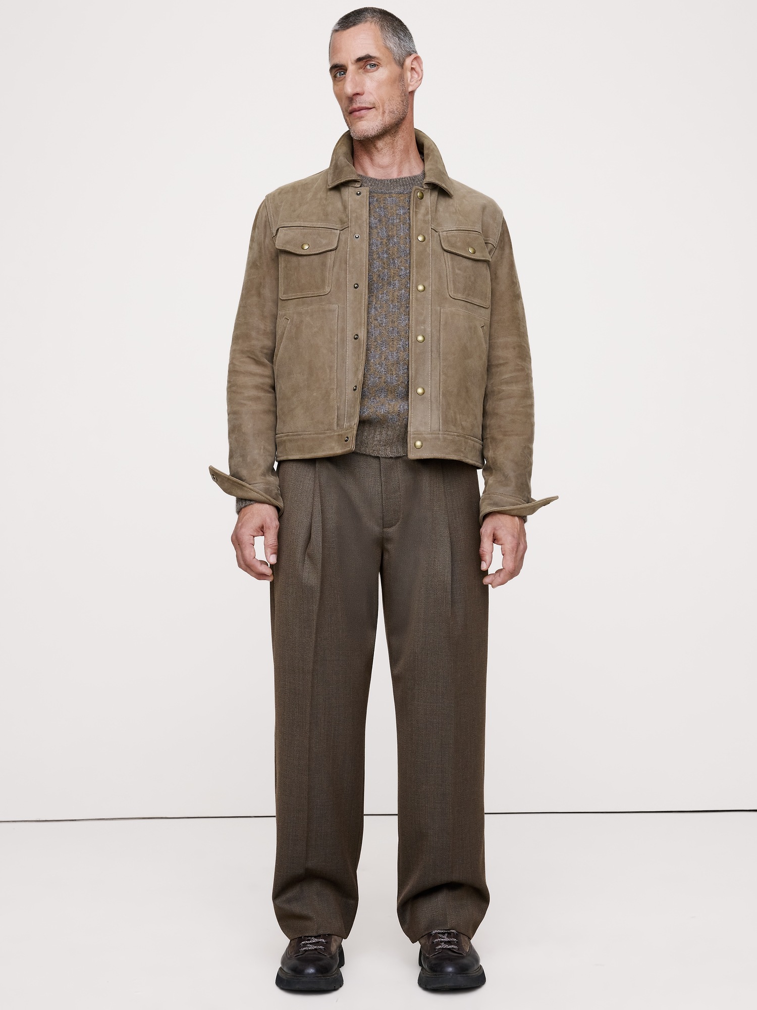 Мужской свитер Banana Republic Cashmere-Silk Crew-Neck, цвет: Серый — фото 3