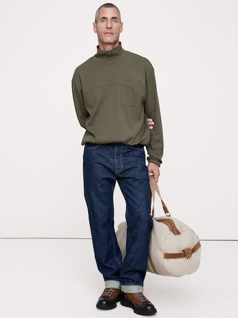 Cotton Mock-Neck Pullover
