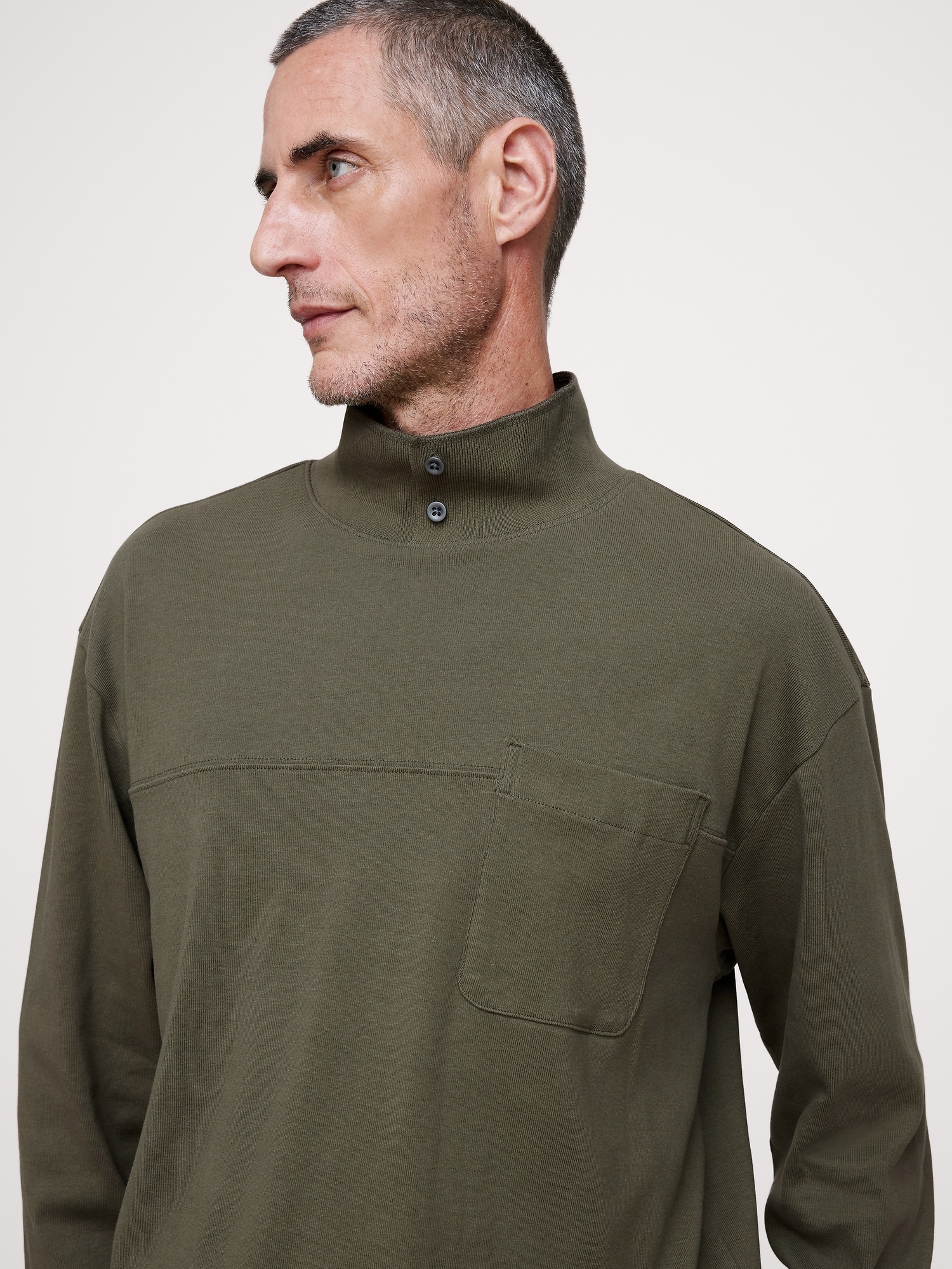 Cotton Mock-Neck Sweatshirt - thumbnail 3