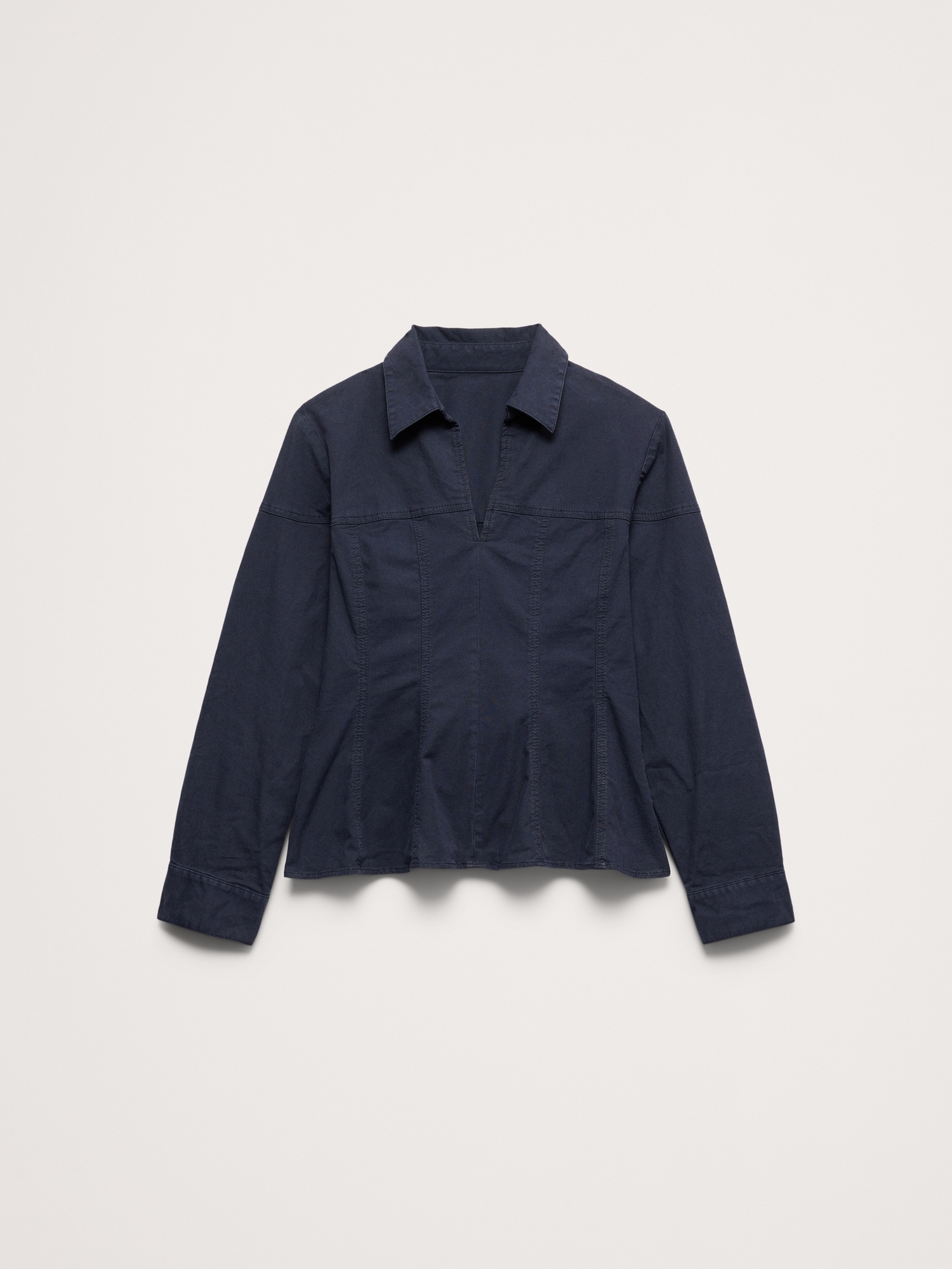 Image number 7 showing, Stretch-Cotton Pleated-Waist Top