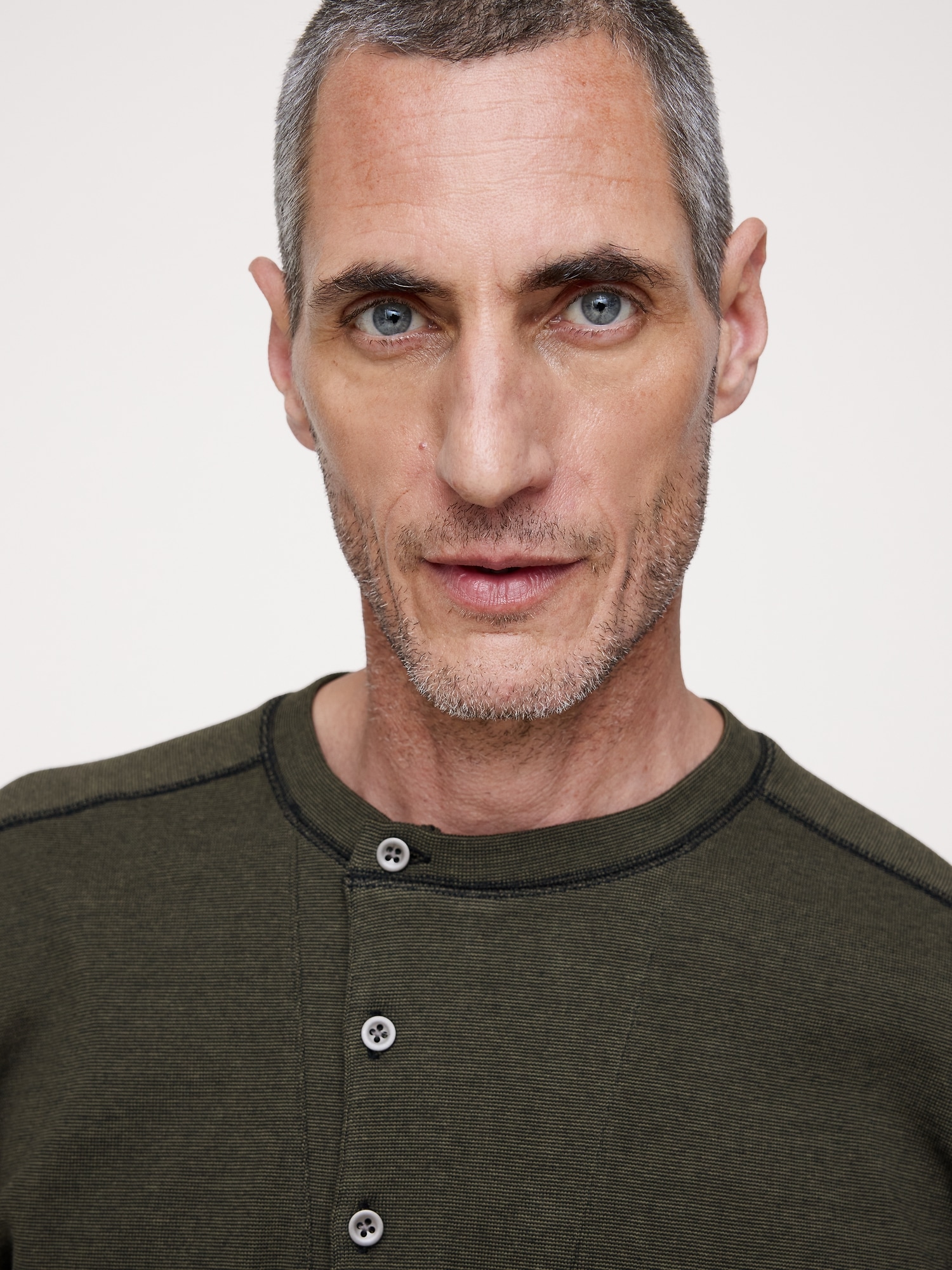 Ribbed Cotton Henley T-Shirt - thumbnail 6