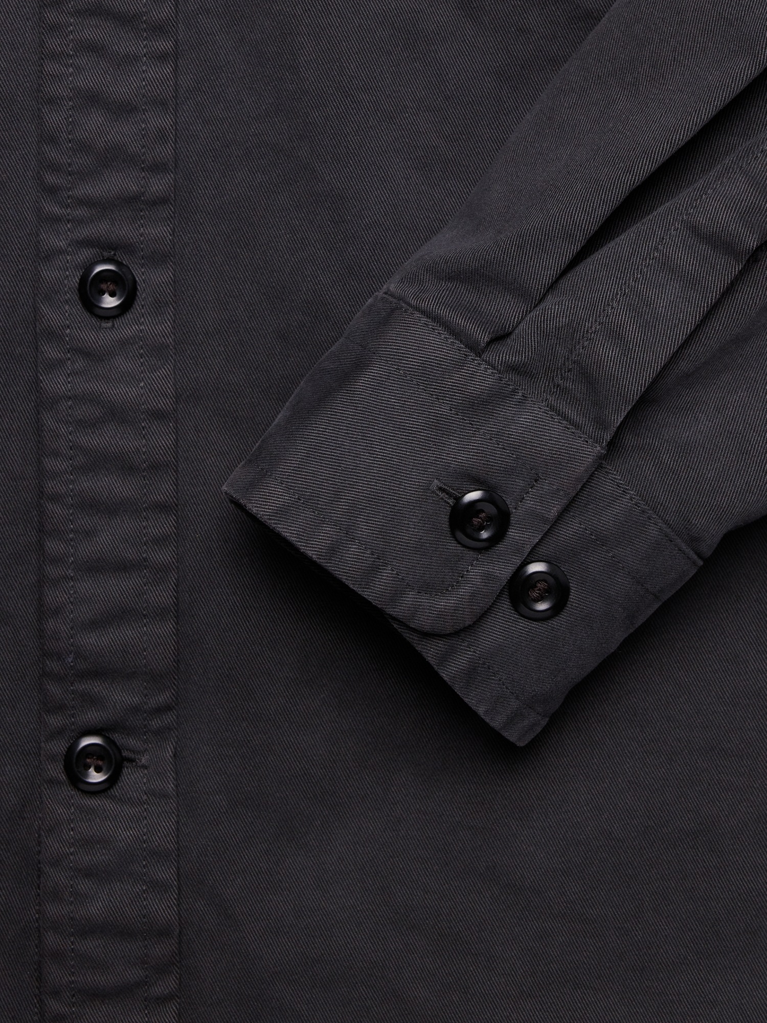 Мужская куртка Banana Republic Cotton Twill Shirt Jacket, цвет: Чёрный — фото 5