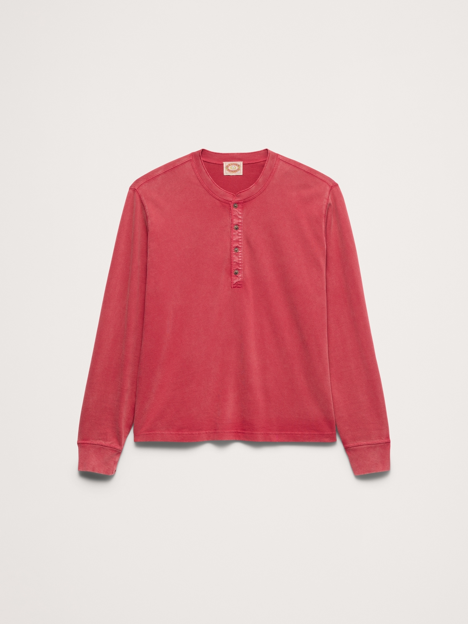 Мужская футболка Banana Republic Archive Reissue Henley, цвет: Красный — фото 4