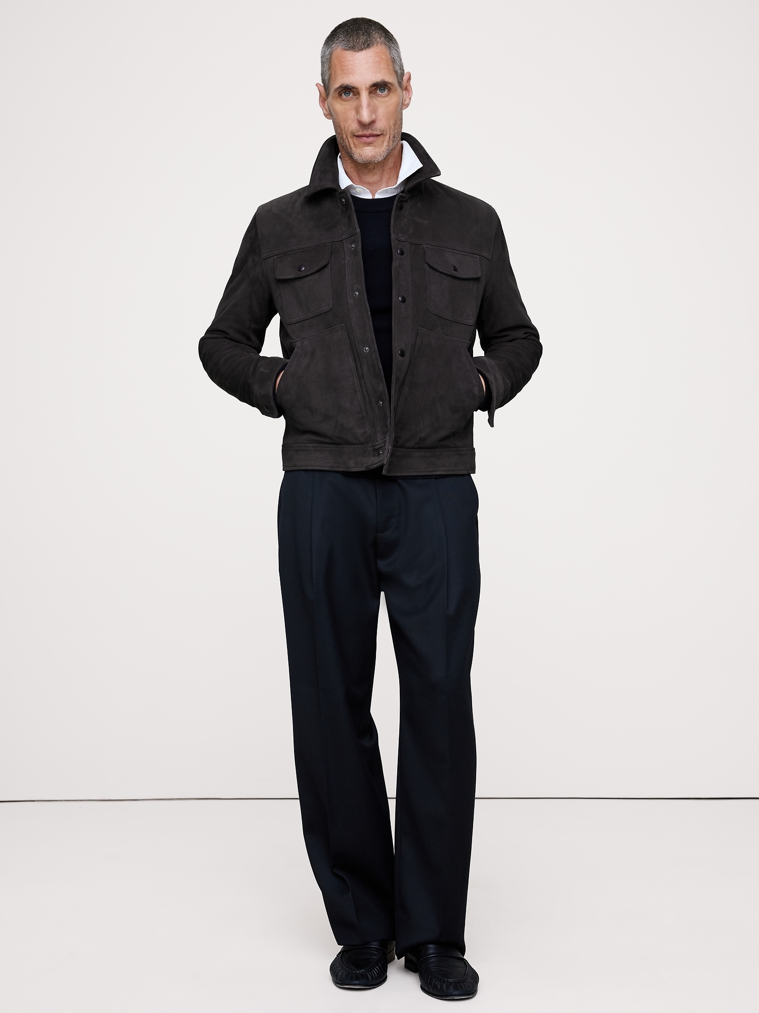 Image number 4 showing, Suede Trucker Jacket