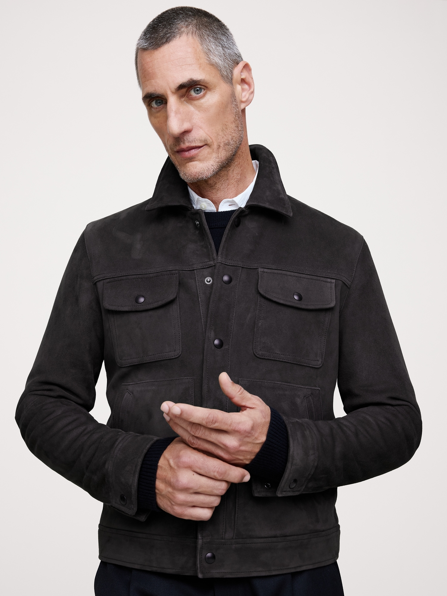 Image number 1 showing, Suede Trucker Jacket