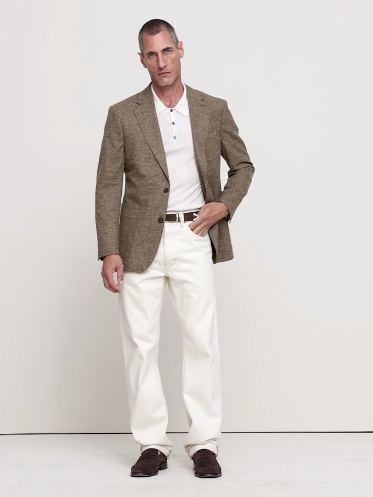 Tailored Slim Italian Flannel Suit Jacket - thumbnail 8