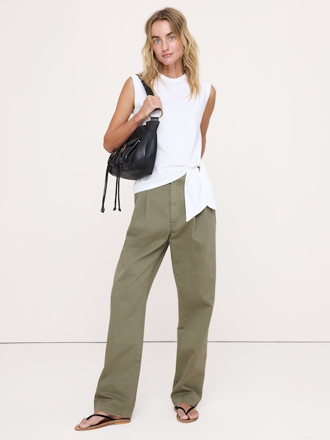 Vintage Cotton Tie-Hem Tank